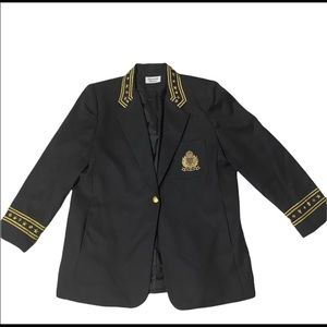 Vintage RARE Giancarlo Ferrari Black Crested Ladies Blazer XL